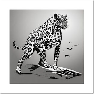 Jaguar Shadow Silhouette Anime Style Collection No. 177 Posters and Art